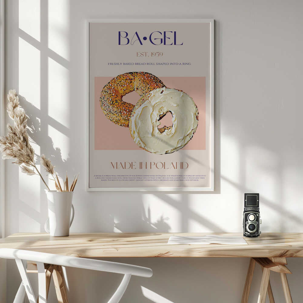 Bagels and Cream Cheese Art Print UK — Abstract Minimal Wall Art — Kitchen — Wall It All Prints