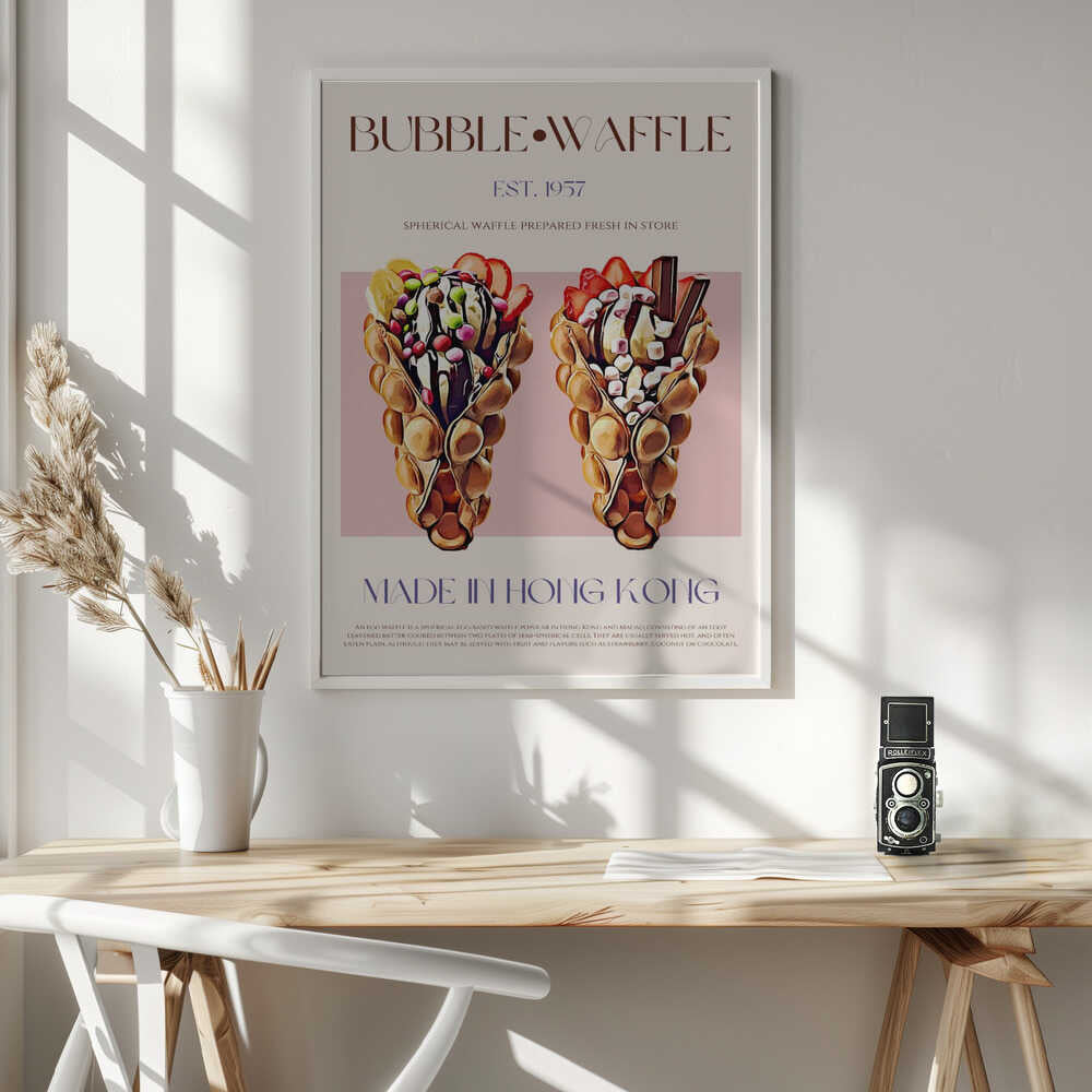 Hong Kong Bubble Waffles Art Print UK — Japanese Vibrant Wall Art — Kitchen — Wall It All Prints