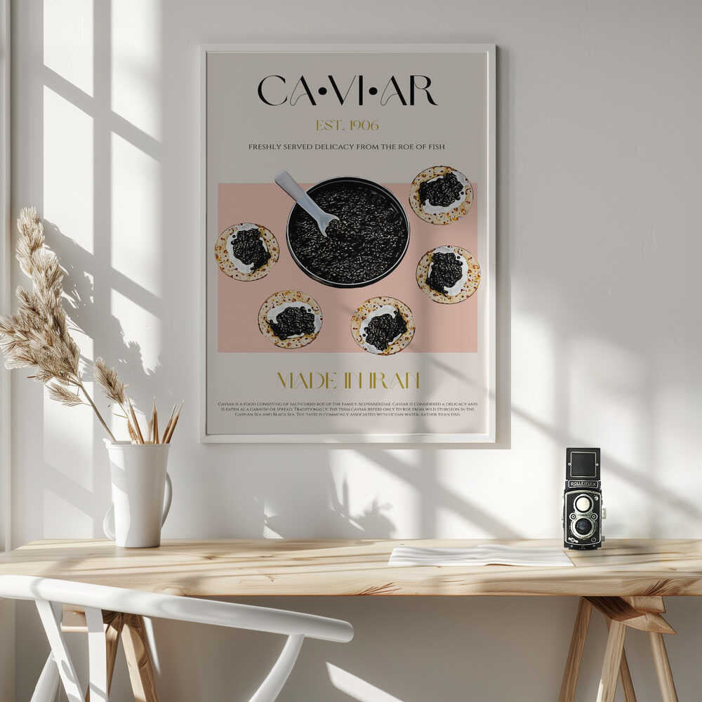 Gourmet Caviar Delights Art Print UK — Food Dark Wall Art — Kitchen — Wall It All Prints