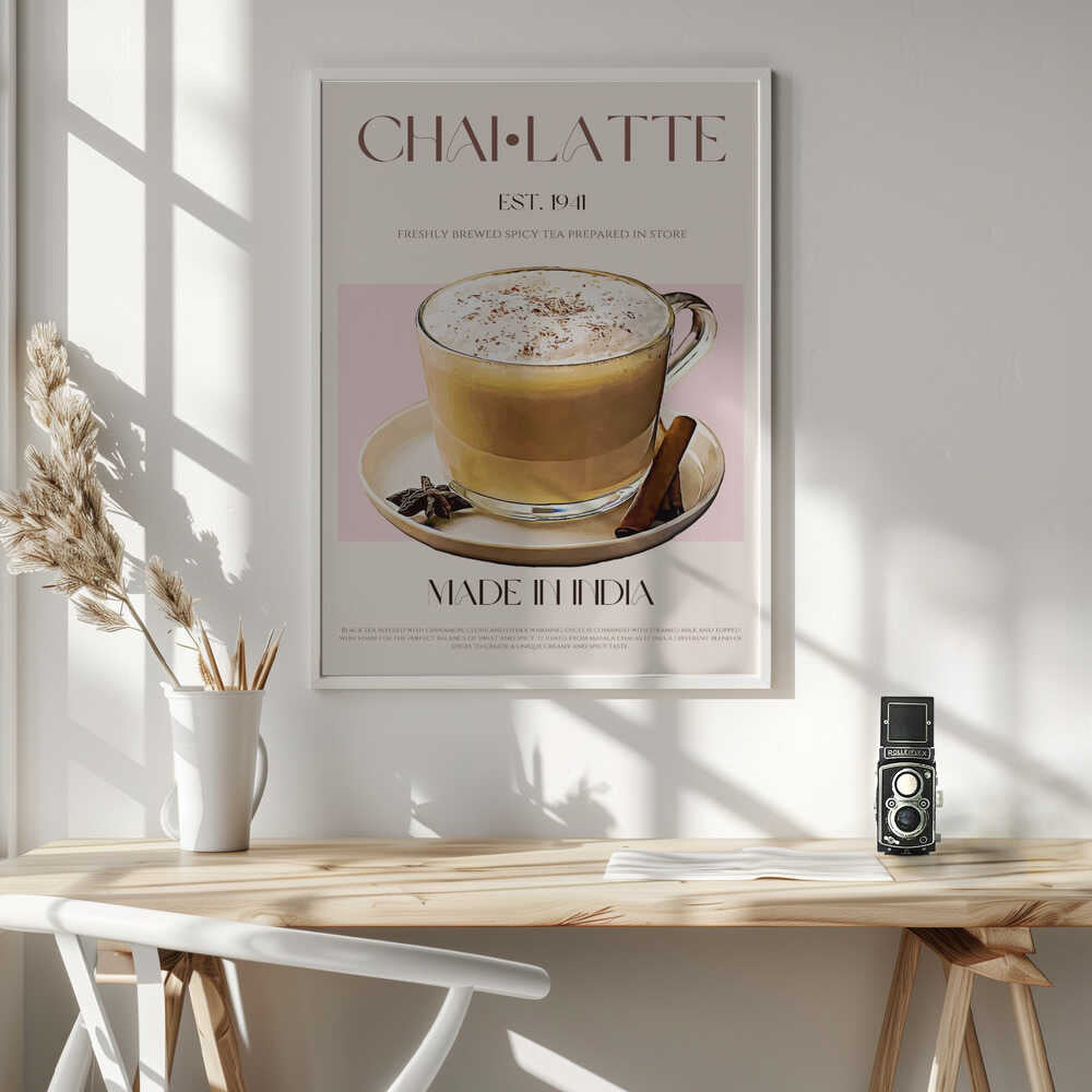 Warm Spiced Chai Latte Art Print UK — Celestial Warm Wall Art — Kitchen — Wall It All Prints