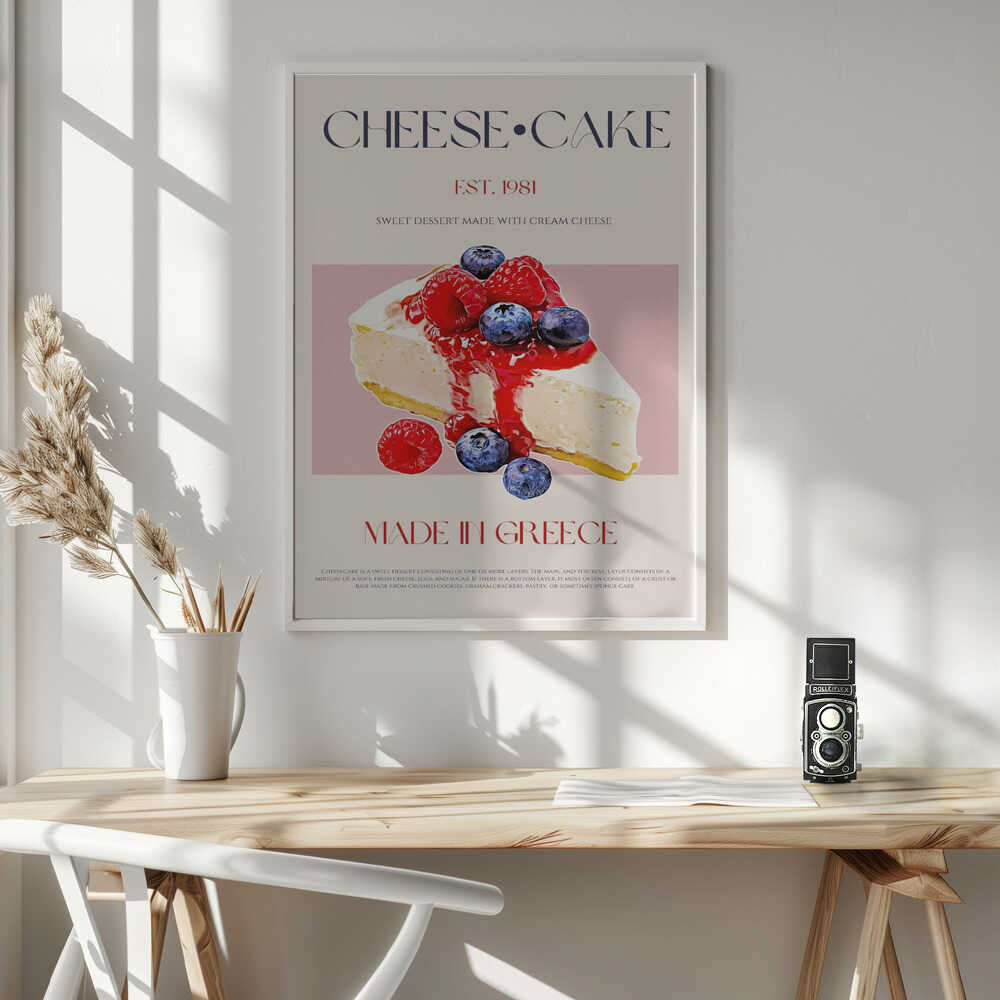 Greek Cheesecake Slice Art Print UK — Food Fresh Wall Art — Kitchen — Wall It All Prints
