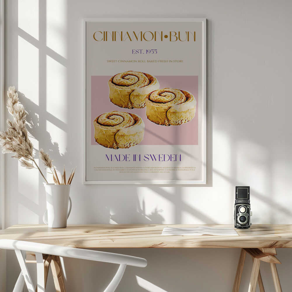 Swedish Cinnamon Buns Art Print UK — Vintage Warm Wall Art — Kitchen — Wall It All Prints