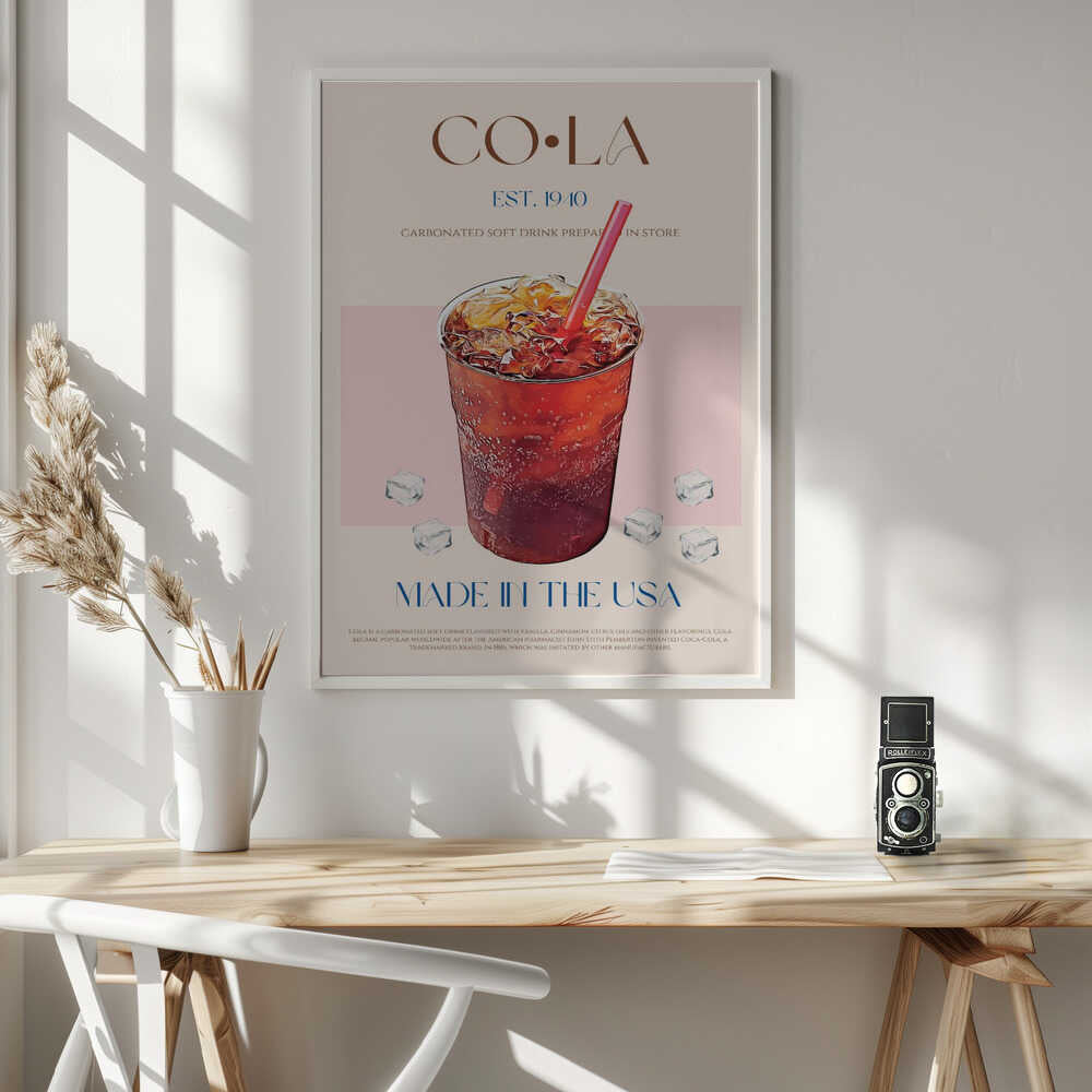 Classic Iced Cola Art Print UK — Dark Moody Calm Wall Art — Living Room — Wall It All Prints