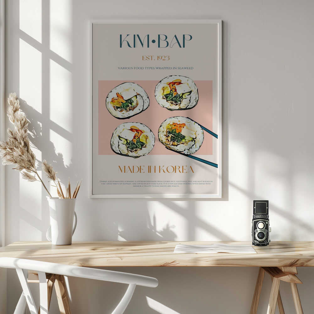 Korean Kimbap Rolls Art Print UK — Japanese Vibrant Wall Art — Kitchen — Wall It All Prints