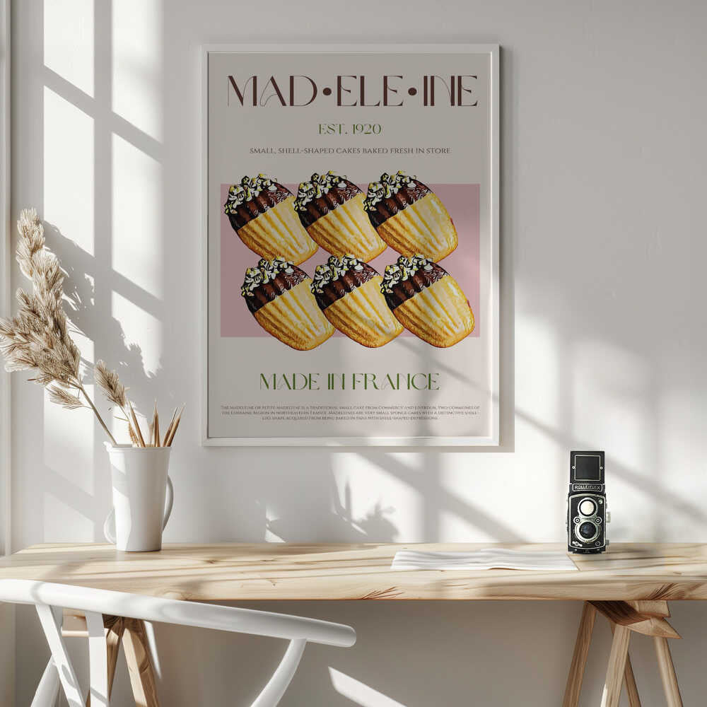 Golden Chocolate Madeleines Art Print UK — Vintage Warm Wall Art — Kitchen — Wall It All Prints