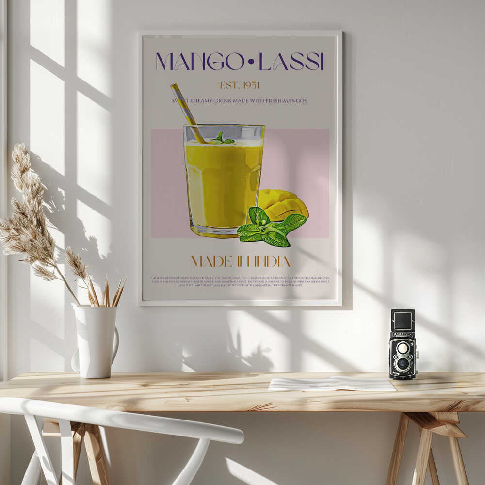 Refreshing Mango Lassi Art Print UK — Food Vibrant Wall Art — Kitchen — Wall It All Prints