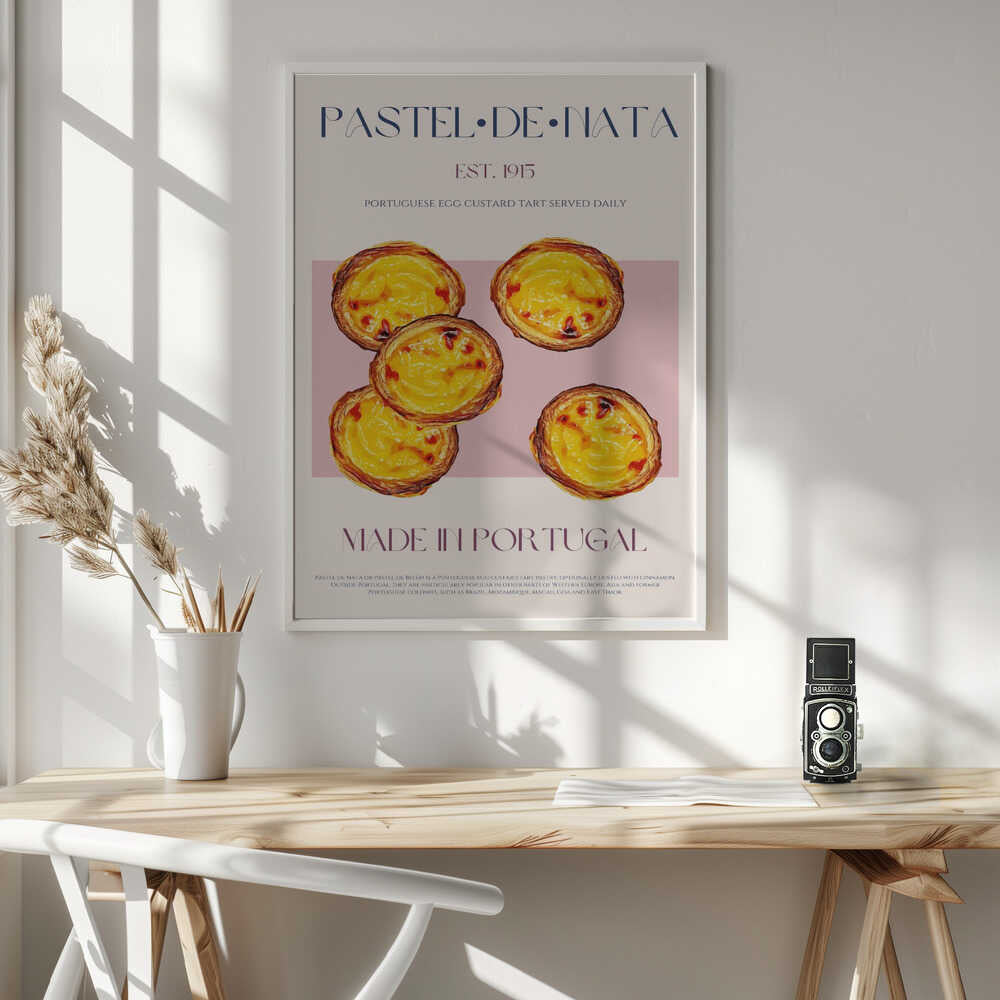 Golden Portuguese Custard Tarts Art Print UK — Food Calm Wall Art — Kitchen — Wall It All Prints