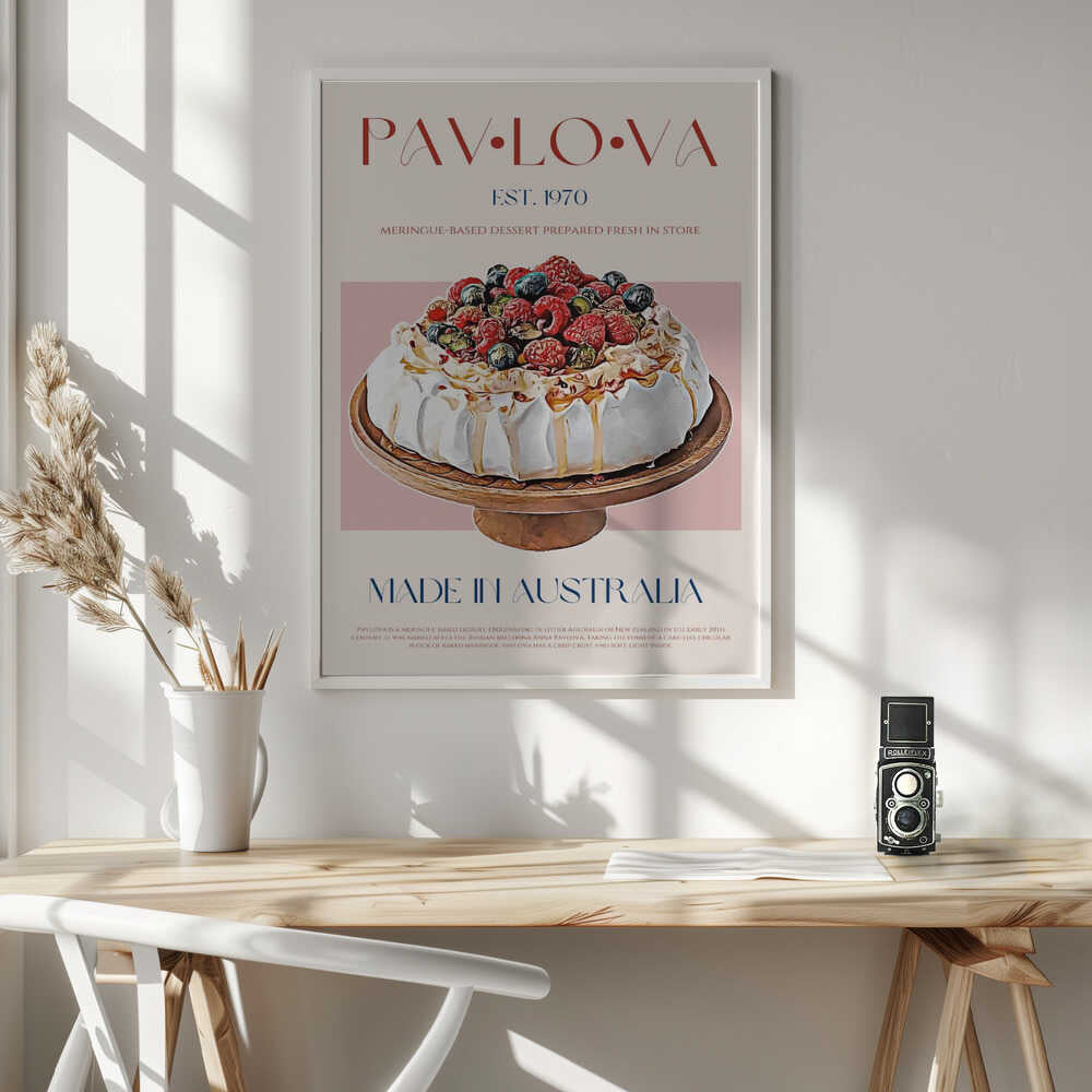 Berry Pavlova Delight Art Print UK — Vintage Vibrant Wall Art — Kitchen — Wall It All Prints