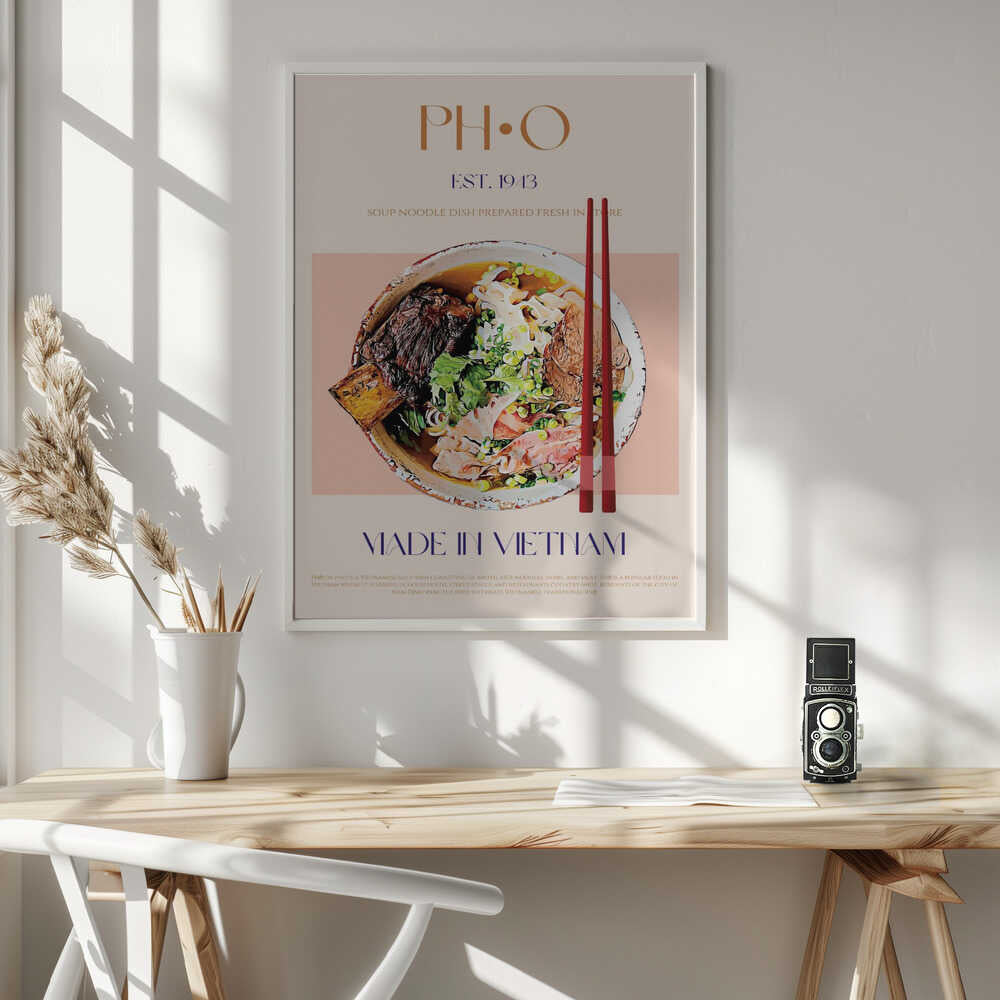 Authentic Vietnamese Pho Art Print UK — Japanese Warm Wall Art — Kitchen — Wall It All Prints