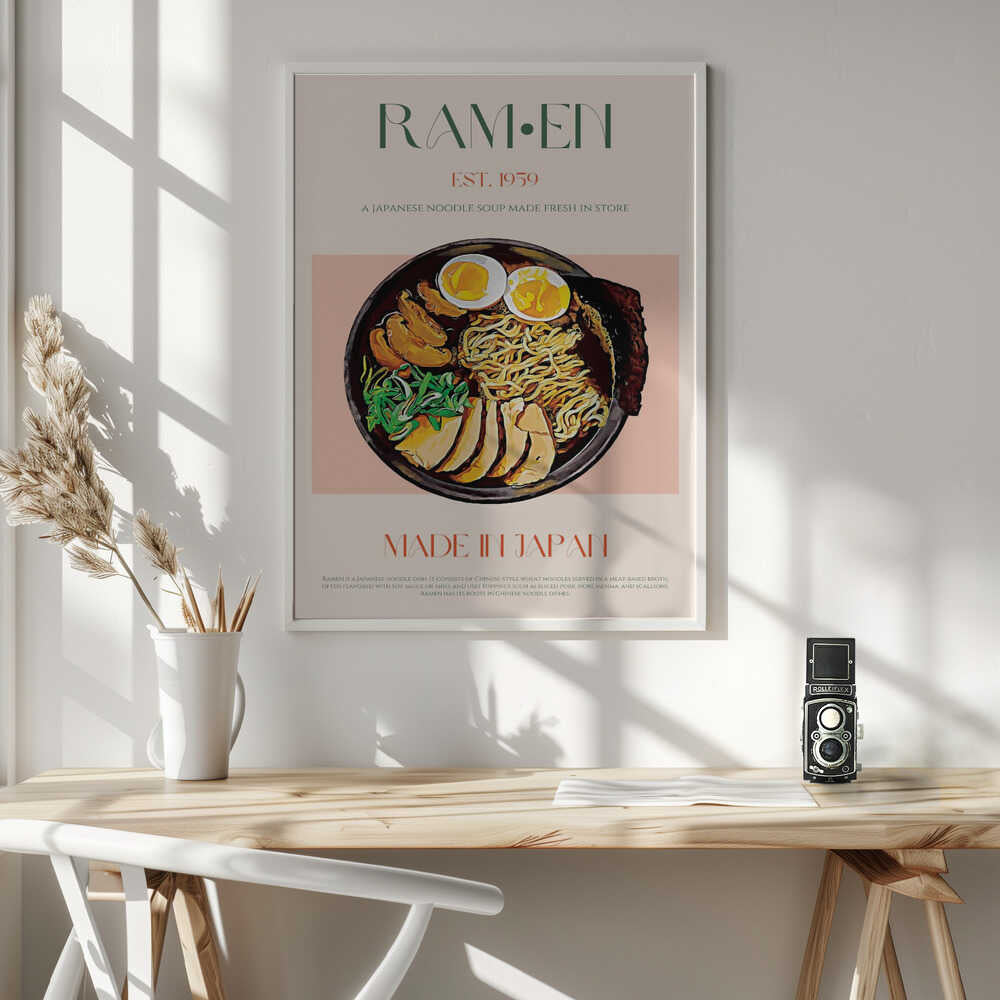 Japanese Ramen Bowl Art Print UK — Japanese Vibrant Wall Art — Kitchen — Wall It All Prints