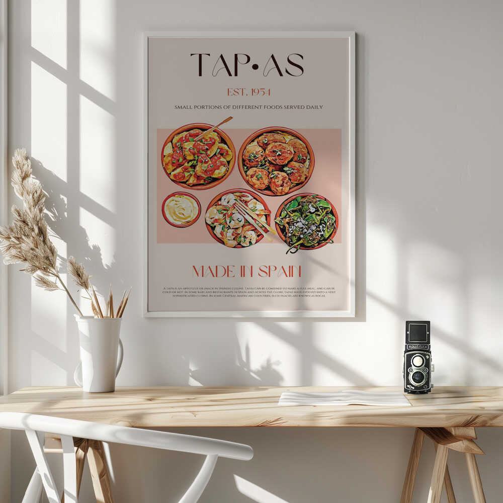 Flavorful Spanish Bites Art Print UK — Vintage Vibrant Wall Art — Kitchen — Wall It All Prints