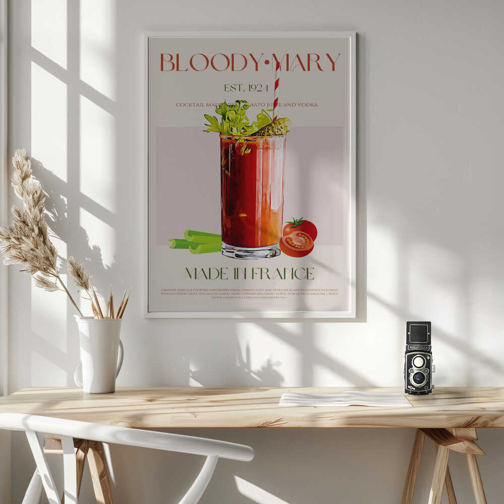 Classic Bloody Mary Art Print UK — Vintage Minimal Wall Art — Kitchen — Wall It All Prints