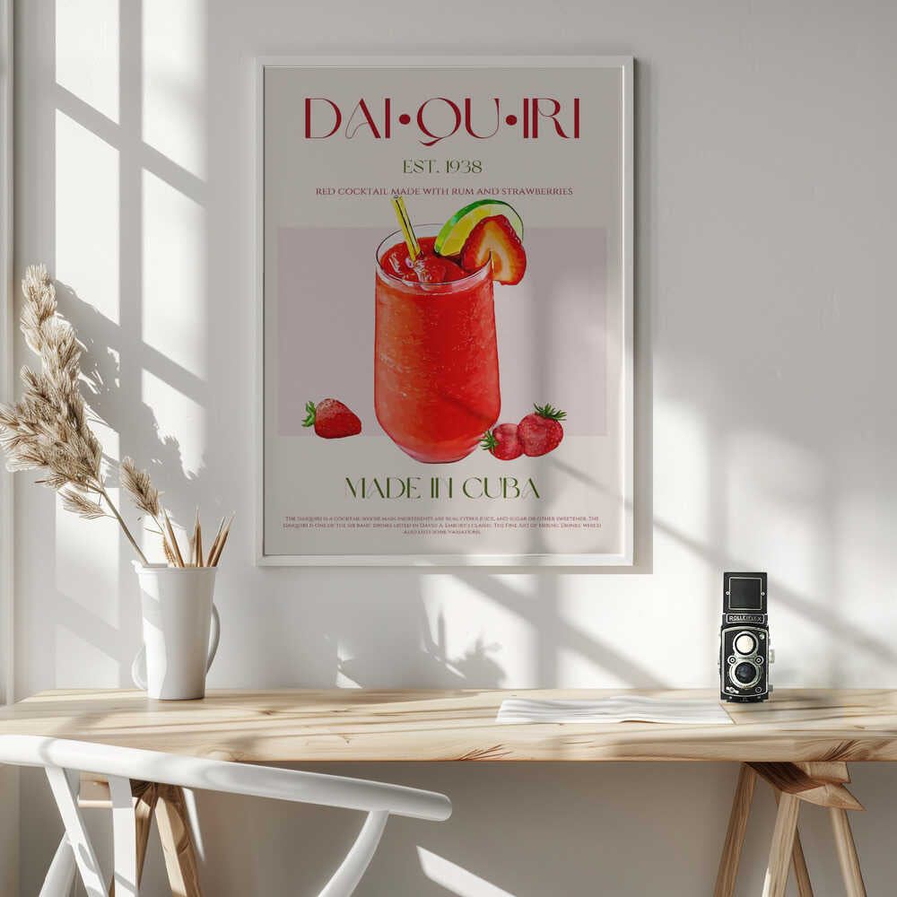 Classic Strawberry Daiquiri Art Print UK — Japanese Vibrant Wall Art — Kitchen — Wall It All Prints