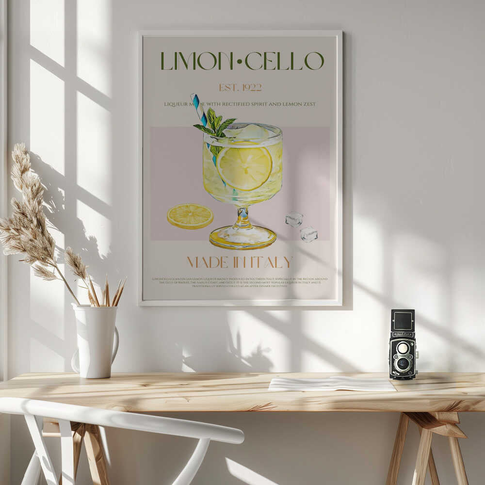 Limoncello Summer Drink Art Print UK — Food Vibrant Wall Art — Kitchen — Wall It All Prints