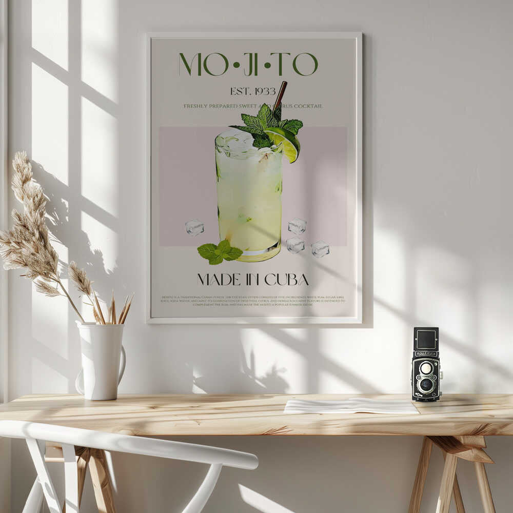 Refreshing Cuban Mojito Art Print UK — Vintage Fresh Wall Art — Living Room — Wall It All Prints