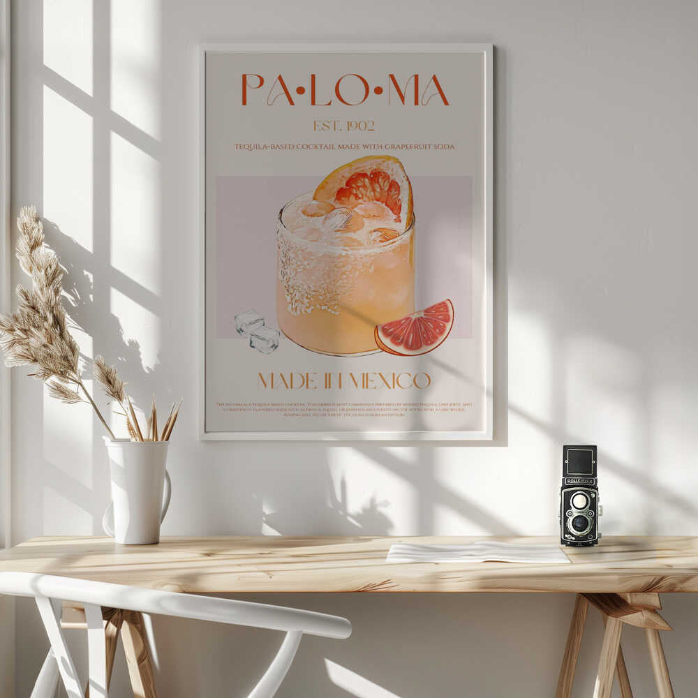Classic Paloma Cocktail Art Print UK — Vintage Fresh Wall Art — Kitchen — Wall It All Prints