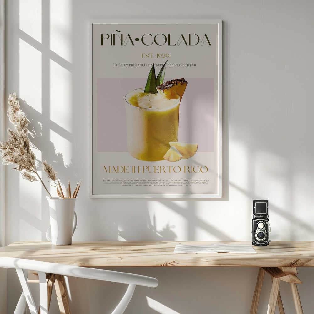 Puerto Rico Piña Colada Art Print UK — Food Vibrant Wall Art — Kitchen — Wall It All Prints