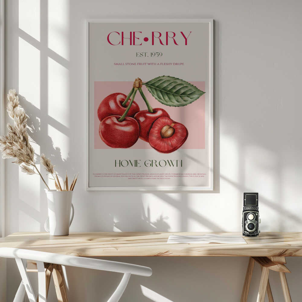 Home Grown Cherries Art Print UK — Botanical Fresh Wall Art — Kitchen — Wall It All Prints