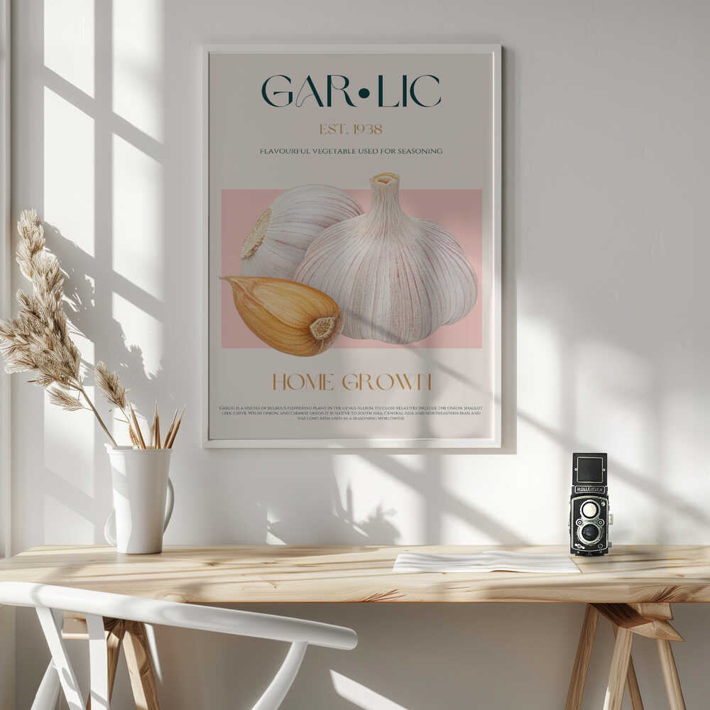 Fresh Home Grown Garlic Art Print UK — Botanical Fresh Wall Art — Kitchen — Wall It All Prints