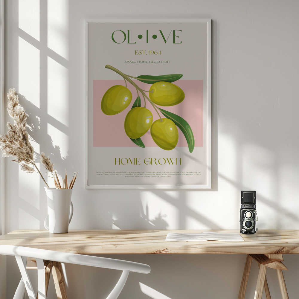 Green Olive Branch Art Print UK — Botanical Minimal Wall Art — Kitchen — Wall It All Prints
