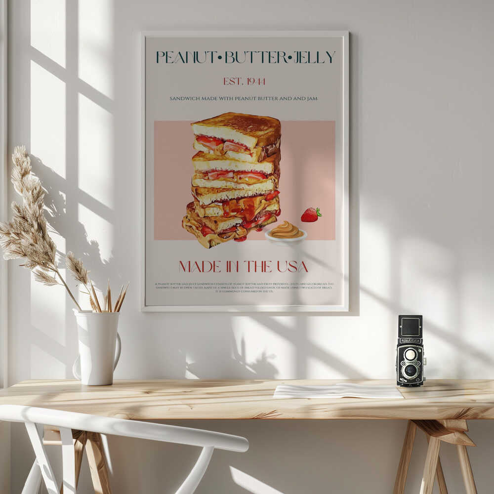 Peanut Butter Jelly Stack Art Print UK — Vintage Vibrant Wall Art — Kitchen — Wall It All Prints