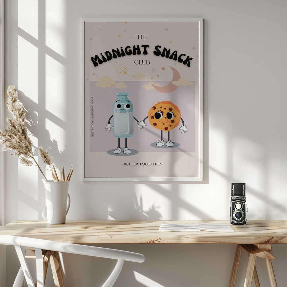 Milk And Cookie Friends Art Print UK — Food Vibrant Wall Art — Kitchen — Wall It All Prints