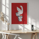 Silly Goose Toilet Art Print UK — Animal Vibrant Wall Art — Bathroom — Wall It All Prints