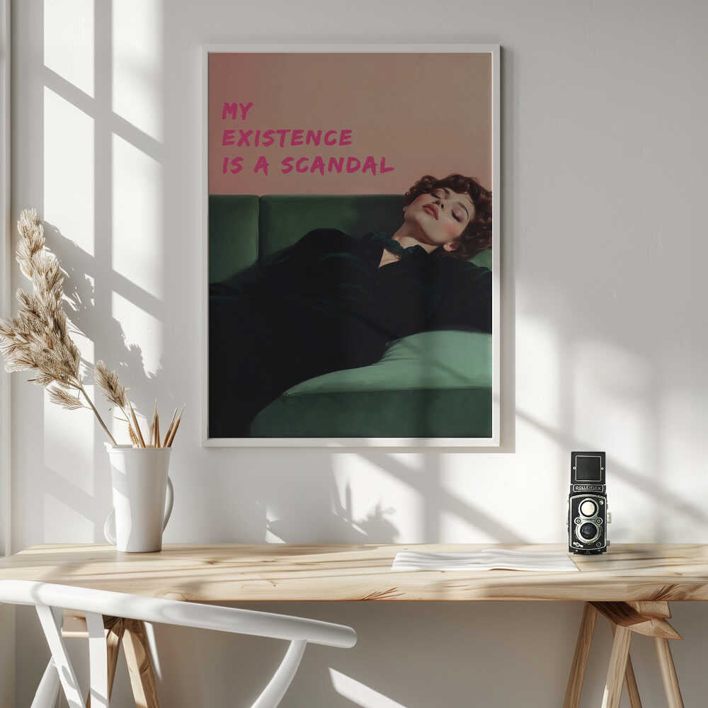 Reclining Velvet Statement Art Print UK — Dark Moody Vibrant Wall Art — Living Room — Wall It All Prints
