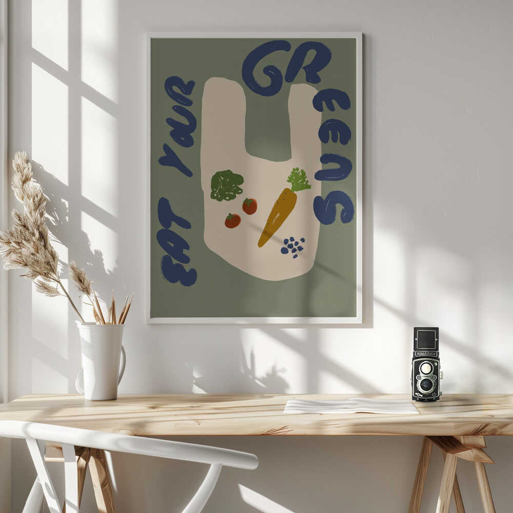 Eatyourgreensno2 Art Print UK — Botanical Fresh Wall Art — Kitchen — Wall It All Prints