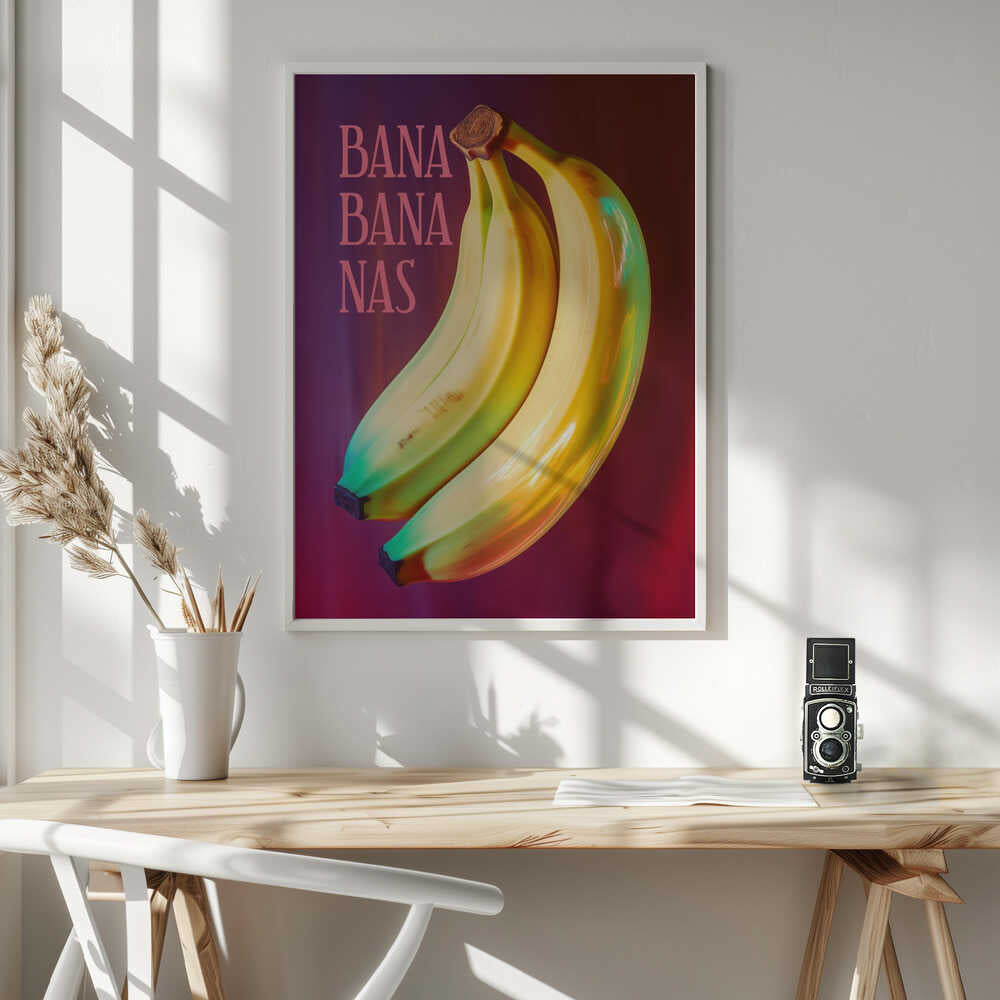 Vibrant Pop Bananas Art Print UK — Abstract Vibrant Wall Art — Kitchen — Wall It All Prints
