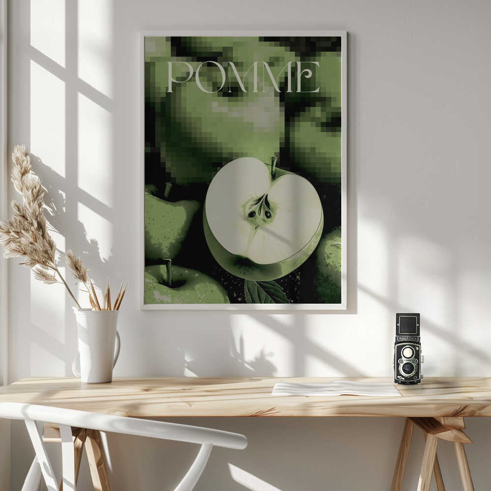Pixel Apple Still Life Art Print UK — Abstract Vibrant Wall Art — Kitchen — Wall It All Prints