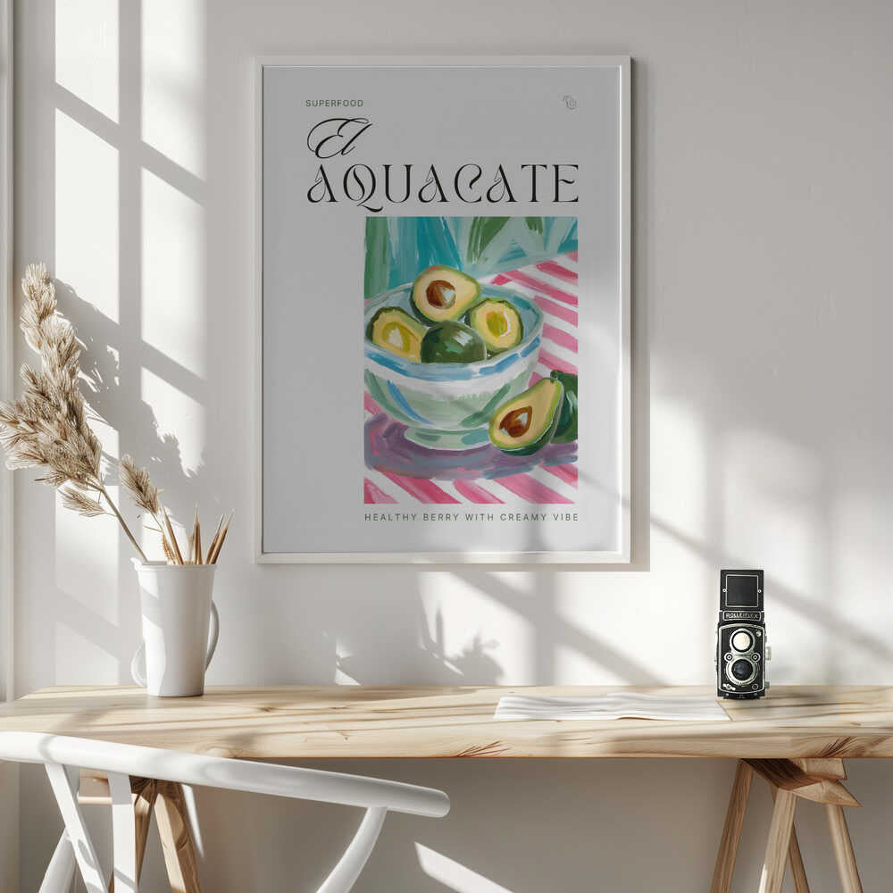 Vibrant Avocado Bowl Art Print UK — Botanical Vibrant Wall Art — Kitchen — Wall It All Prints