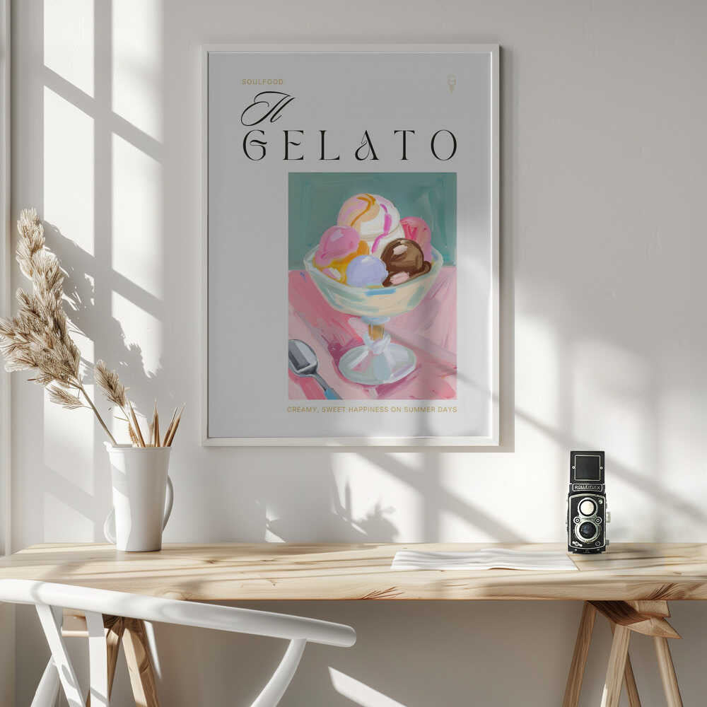 Sweet Creamy Gelato Art Print UK — Food Vibrant Wall Art — Kitchen — Wall It All Prints