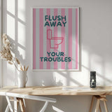 Flush Away Your Troubles Art Print UK — Abstract Minimal Wall Art — Bathroom — Wall It All Prints