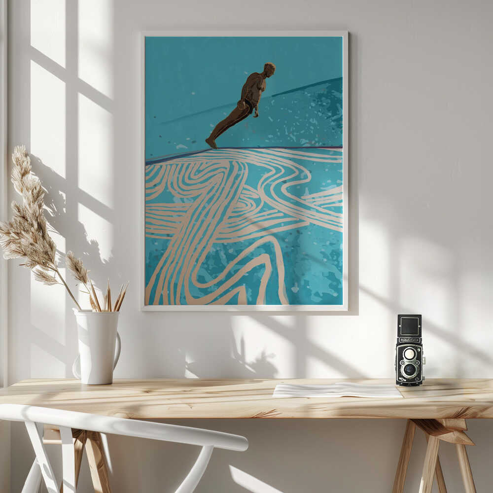 Dynamic Pool Dive Art Print UK — Abstract Calm Wall Art — Living Room — Wall It All Prints