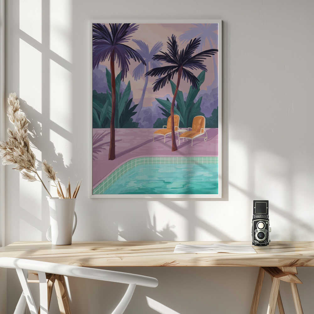 Two Sunbeds Art Print UK — Landscape Calm Wall Art — Living Room — Wall It All Prints