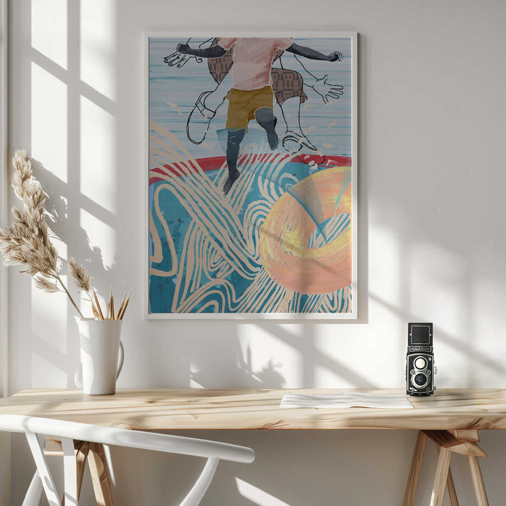 Dynamic Summer Jump Art Print UK — Abstract Vibrant Wall Art — Nursery — Wall It All Prints