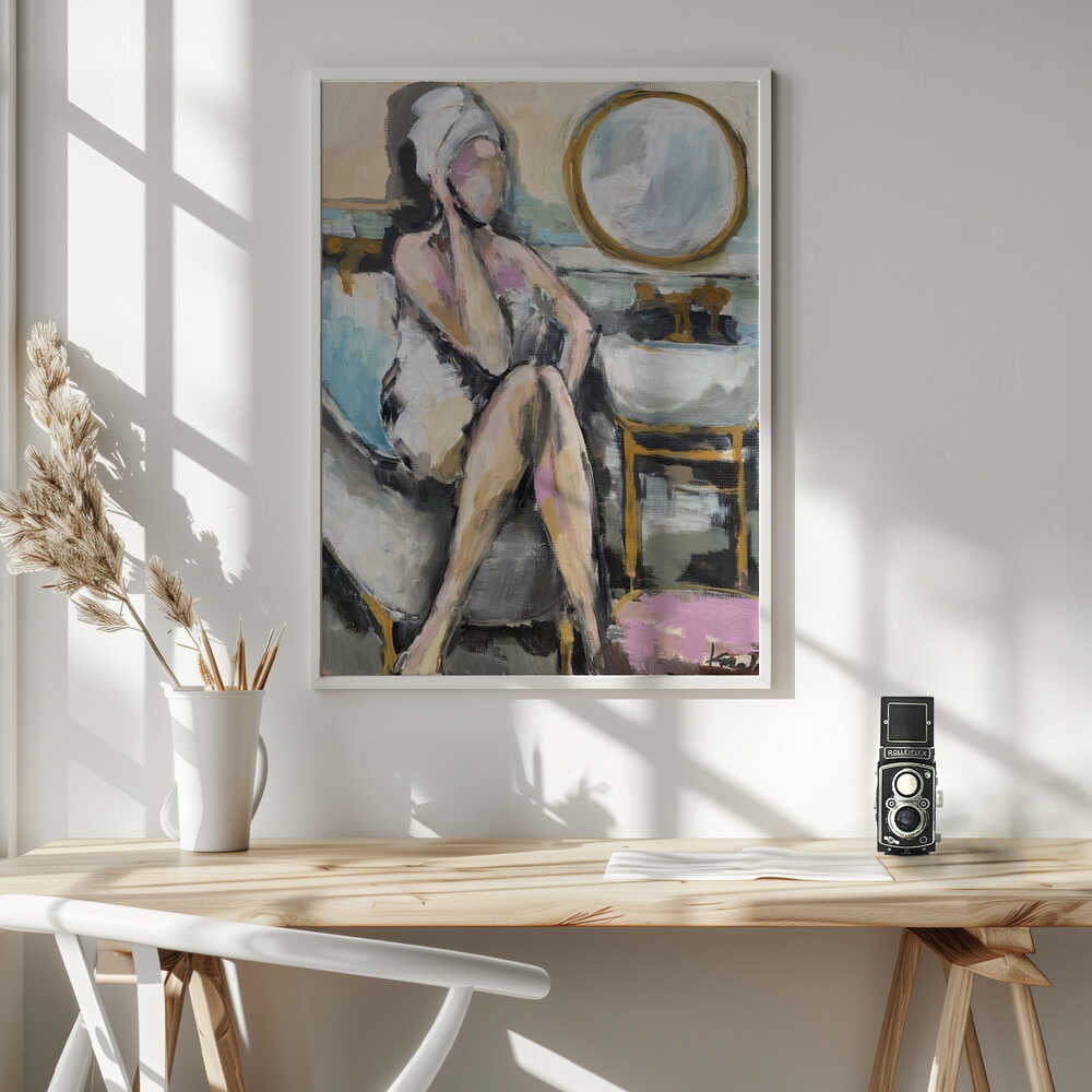 Serene Bath Time Art Print UK — Abstract Calm Wall Art — Bedroom — Wall It All Prints