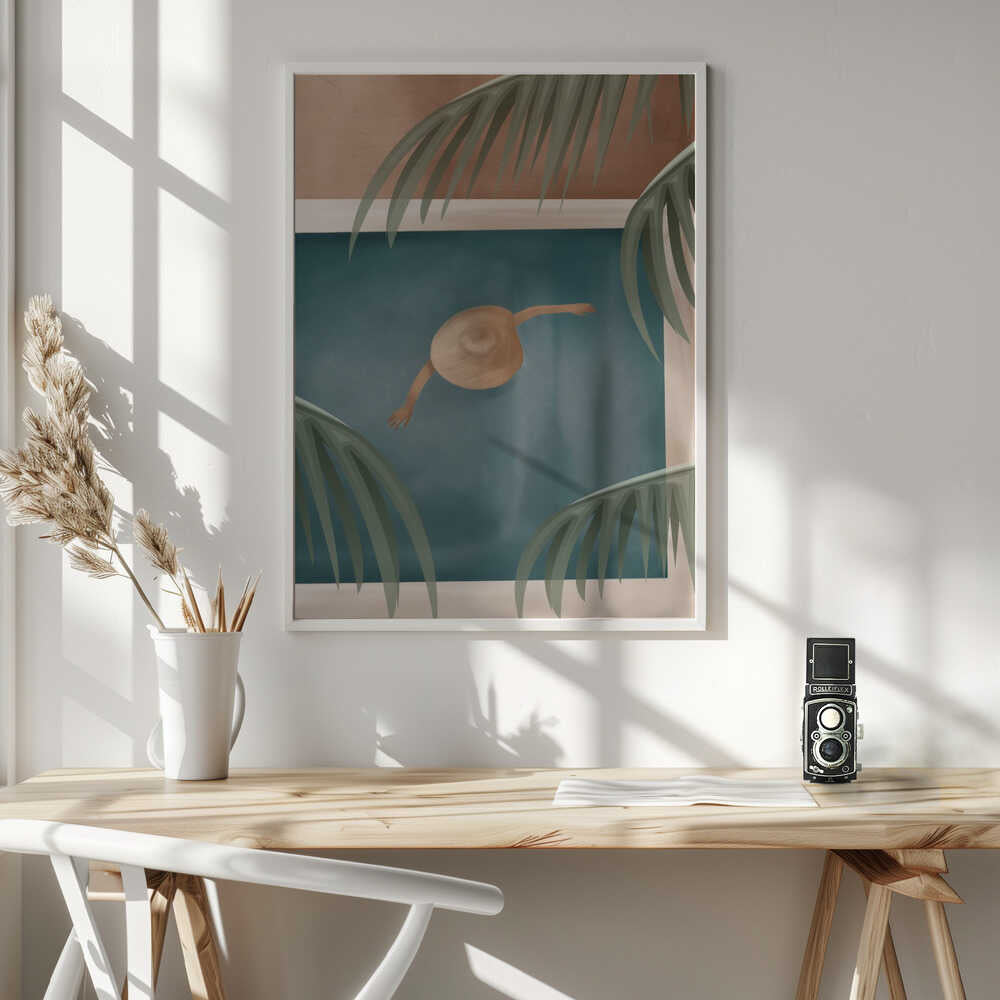 Serene Summer Float Art Print UK — Portrait Calm Wall Art — Bedroom — Wall It All Prints