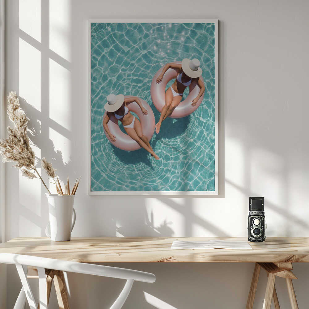 Relaxing Summer Pool Day Art Print UK — Animal Calm Wall Art — Bedroom — Wall It All Prints