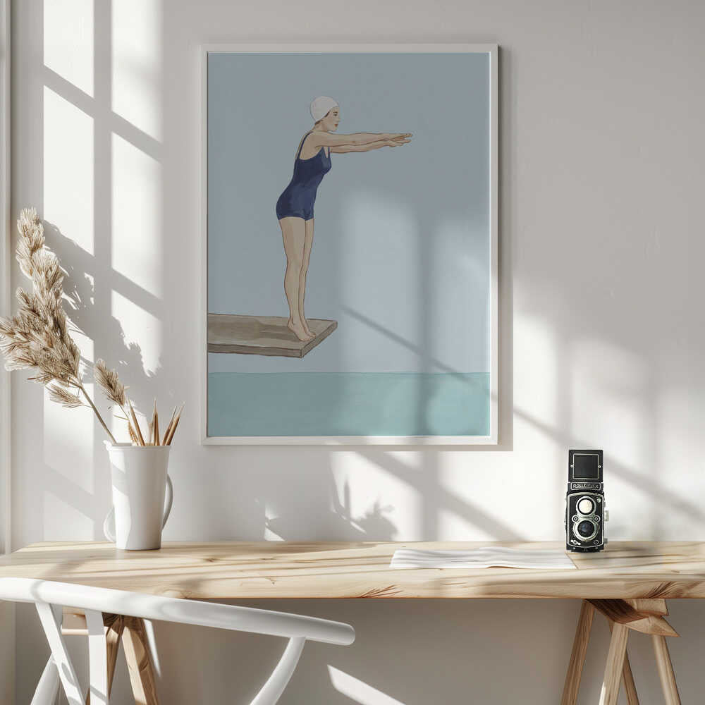 Classic Swim Moment Art Print UK — Portrait Vibrant Wall Art — Living Room — Wall It All Prints