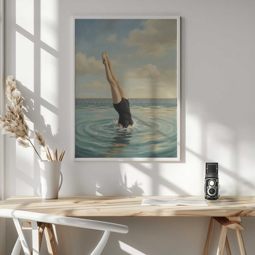 Elegant Pool Dive Art Print UK — Abstract Calm Wall Art — Living Room — Wall It All Prints