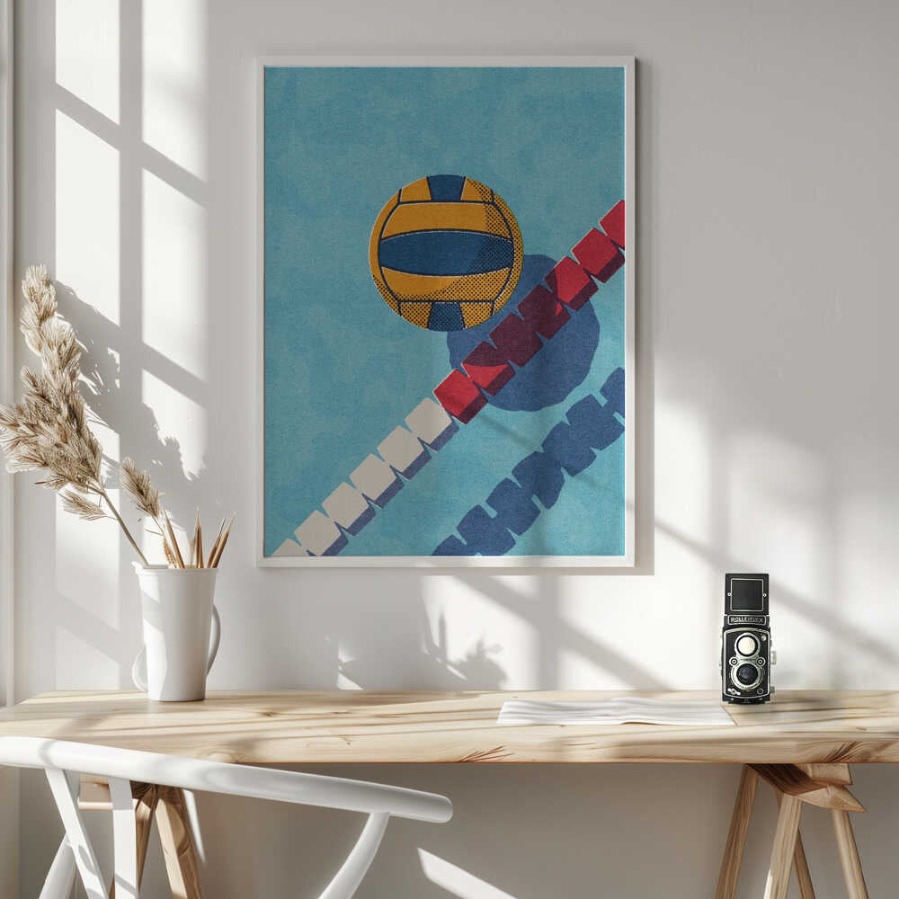 Summer Volleyball Pool Art Print UK — Abstract Vibrant Wall Art — Living Room — Wall It All Prints