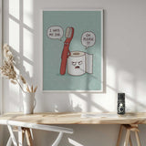 Grumpy Bathroom Talk Art Print UK — Portrait Vibrant Wall Art — Bathroom — Wall It All Prints