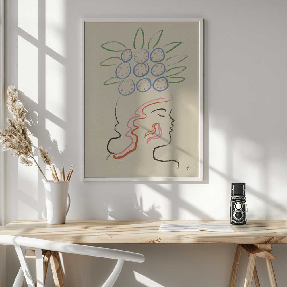 Abstract Woman Profile Art Print UK — Botanical Calm Wall Art — Office — Wall It All Prints