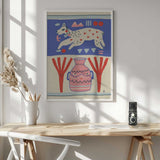 Playful Llama Folk Art Art Print UK — Botanical Vibrant Wall Art — Living Room — Wall It All Prints