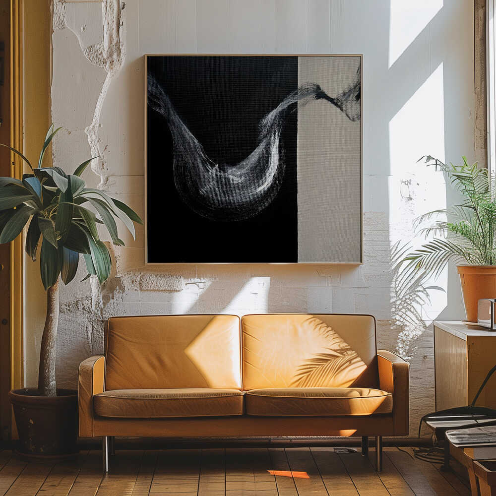Black White Abstract Flow Art Print UK — Abstract Calm Wall Art — Office — Wall It All Prints