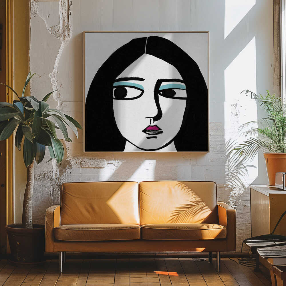 Modern Woman Portrait Art Print UK — Abstract Vibrant Wall Art — Office — Wall It All Prints