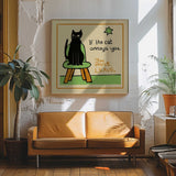 Sassy Cat Rules Art Print UK — Abstract Dark Wall Art — Living Room — Wall It All Prints