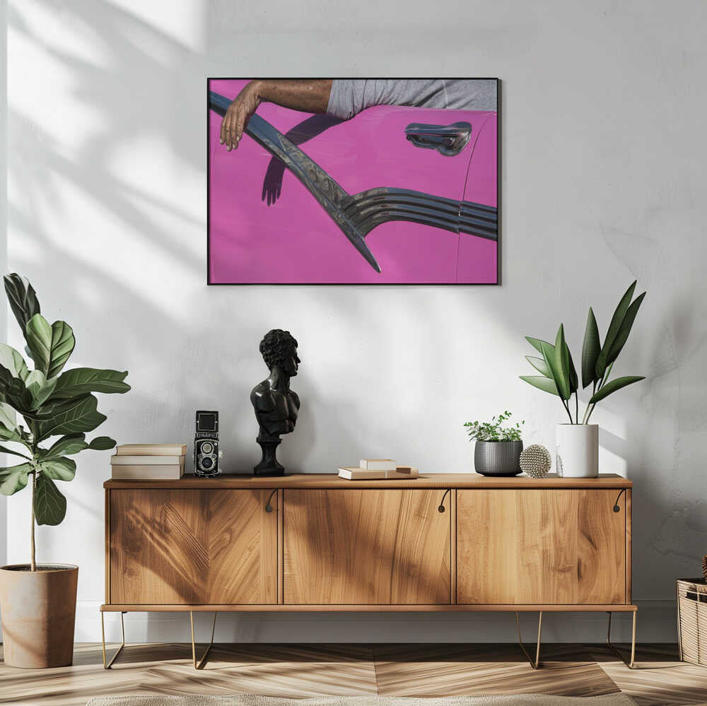 Hot Pink Cruiser Art Print UK — Vintage Vibrant Wall Art — Living Room — Wall It All Prints